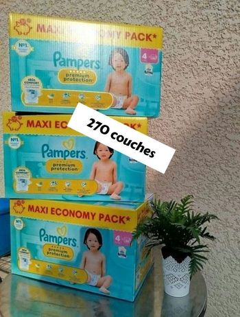 270 couches Pampers taille 4 premium protection 