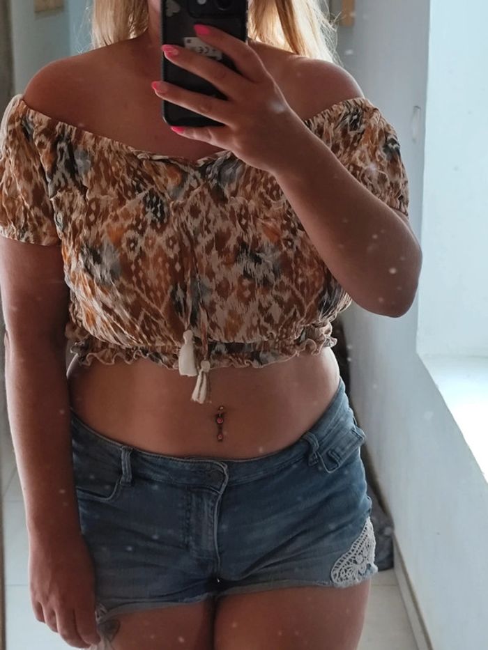Crop top léger la halle épaules dénudées