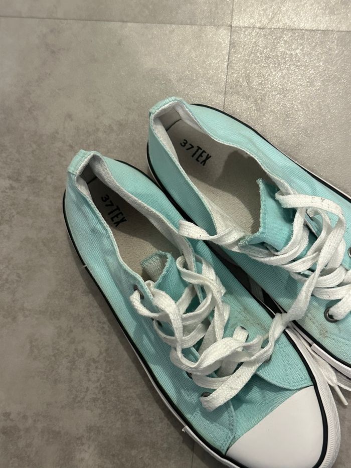 Baskets bleu menthe – taille 37 - photo numéro 3