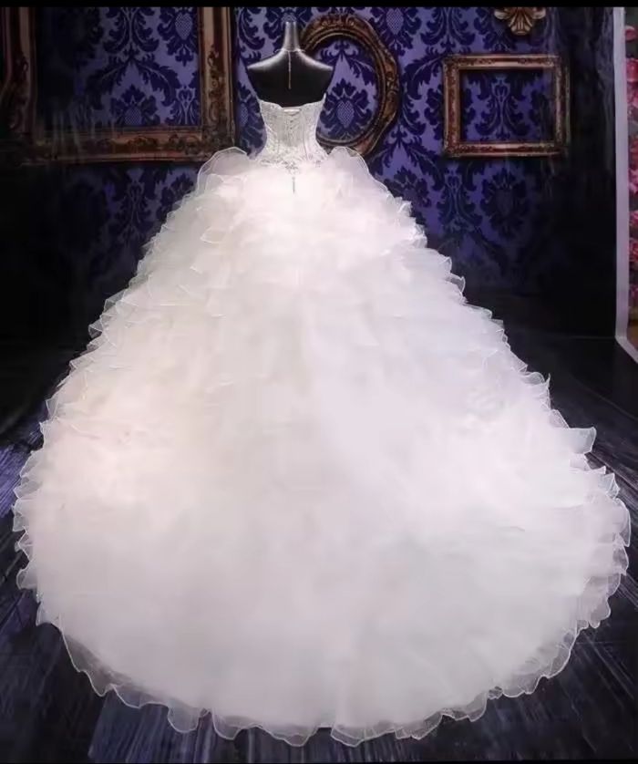 Robe de mariée en 42 donne le voile et le jupon avec - photo numéro 2