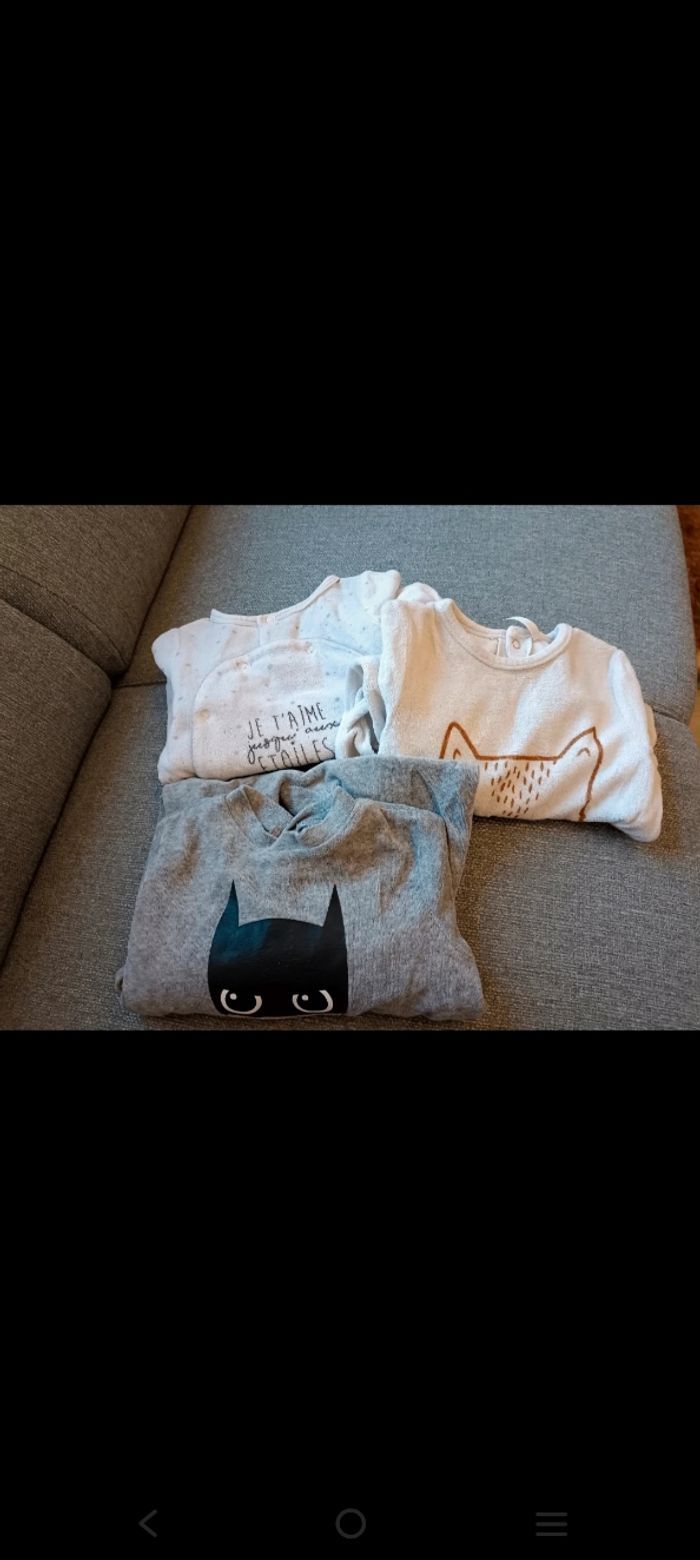 Lot de 3 pyjamas en velours 12 mois