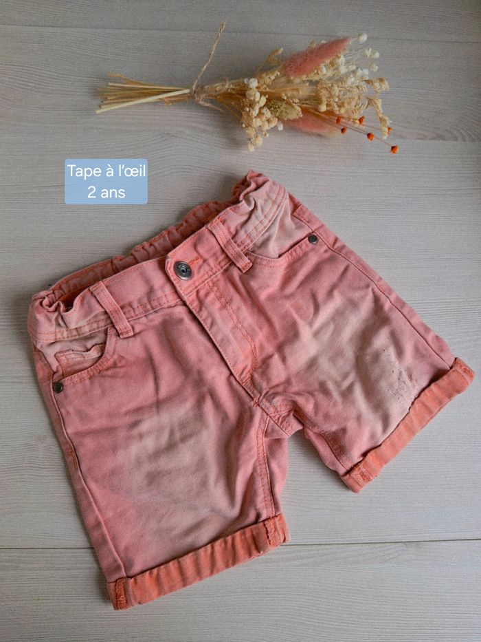 Short jean garçon corail terracotta Tape à l’œil 2 ans
