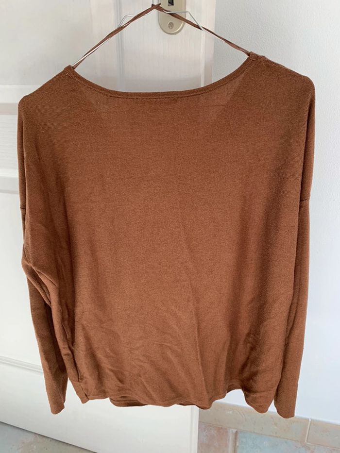 Pull fin marron camaïeu taille 1 - photo numéro 2