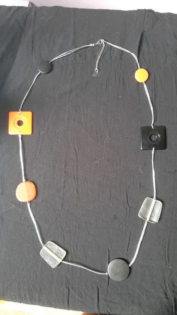 Sautoir fil argenté fantaisie