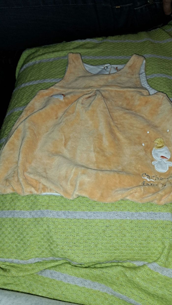 Robe  bébé fille orange  3 mois