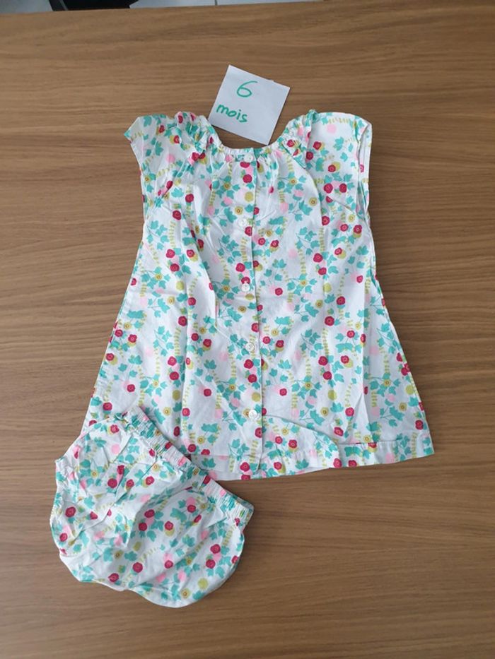 Robe courte légère à fleurs et bloomer - photo numéro 2