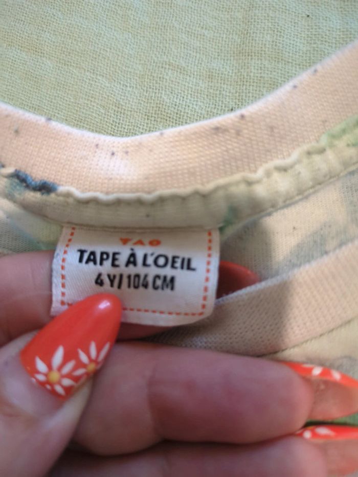 Tee shirt tao tape a l'oeil tropical 4 ans garçon carton 1a - photo numéro 4