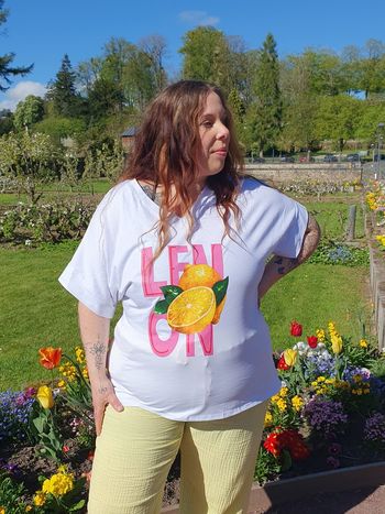 T-shirt Lemon blanc rose jaune
TU