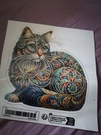 Autocollant chat 12x12 cm