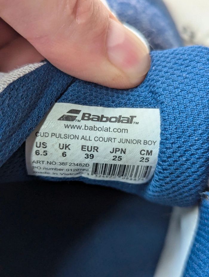 Chaussures de tennis junior bleu Babolat Pulsion All Court - Taille 39 - photo numéro 6
