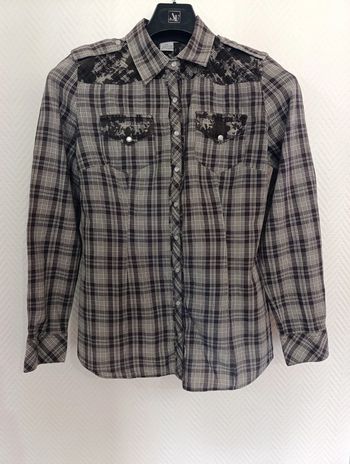 Chemise camaïeu marron avec motifs T40