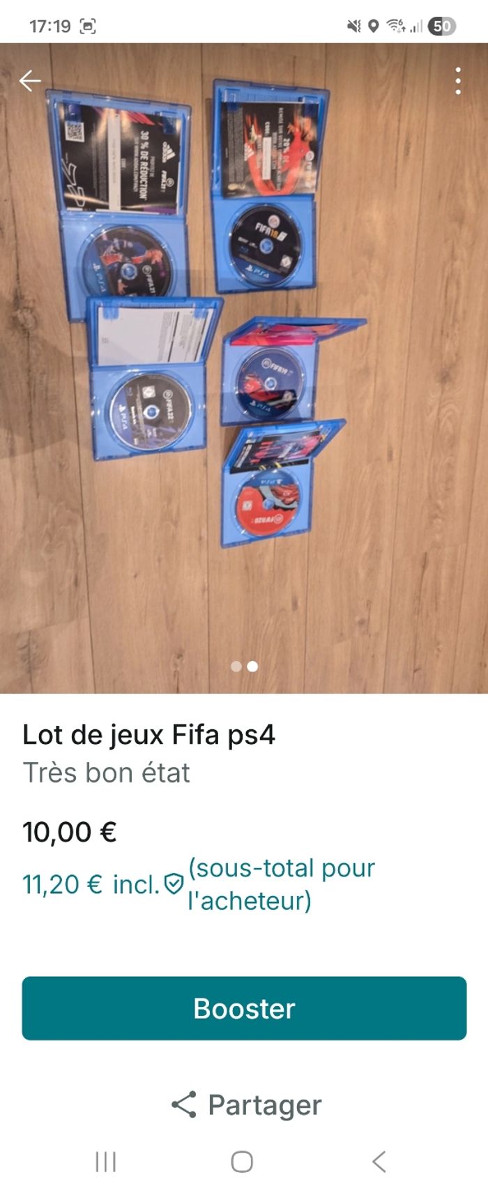 Lot de jeux fifa ps4 - photo numéro 2