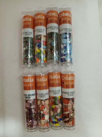 Lot de perles de verre Miyuki Tila  - neufs - 8 tubes