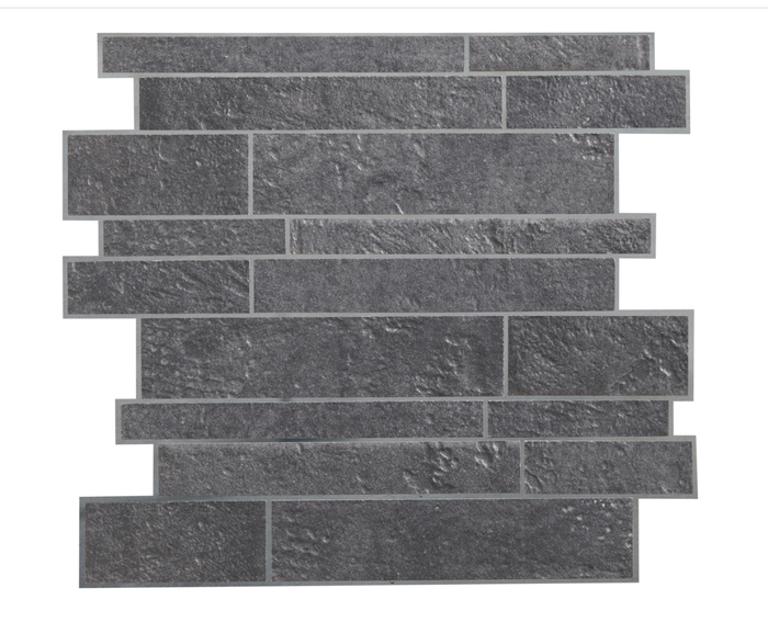 🖤 Mosaïque Vestige - Grès Cérame Effet Pierre Noir (30 x 30 cm) - photo numéro 2