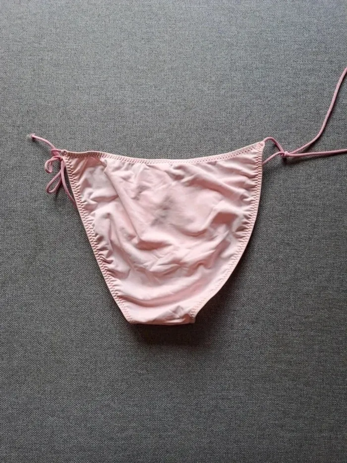Maillot de bain / bikini rose rayé en L - photo numéro 3