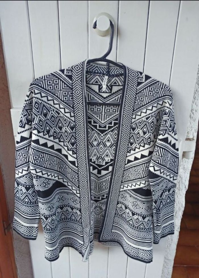 Cardigan mi long imprimé stradivarius S