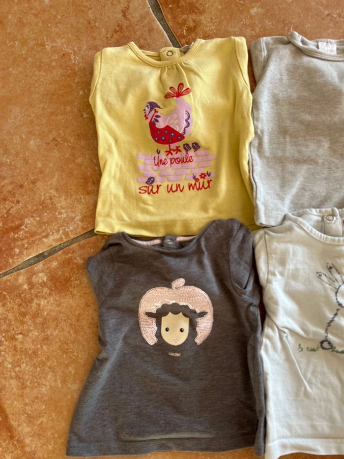 Lot 6 t-shirt manches longues 6mois - photo numéro 2