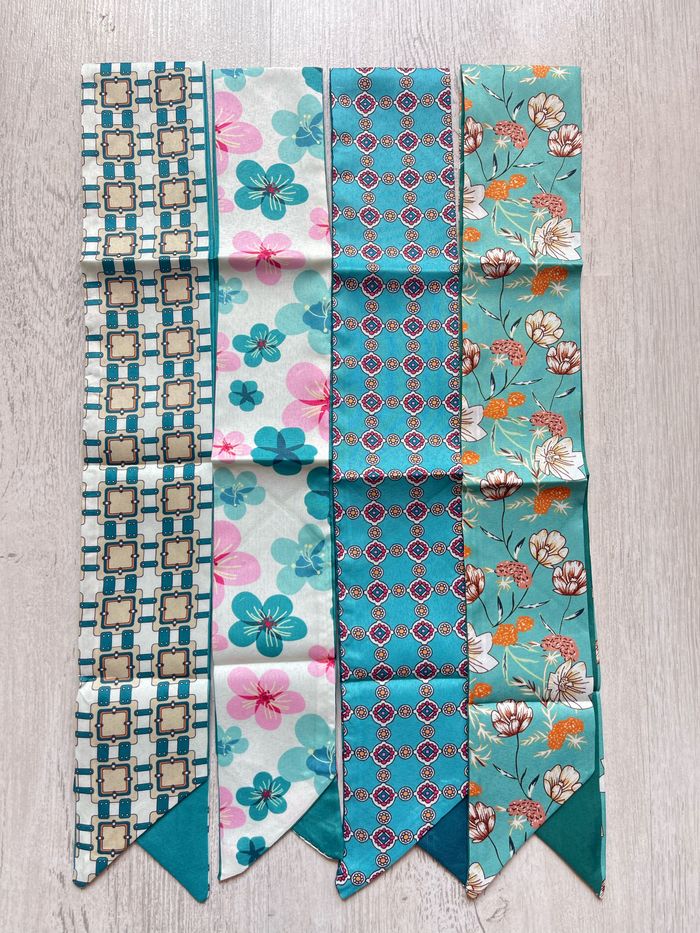 Lot de 4 bandeaux, foulards vintage - photo numéro 2