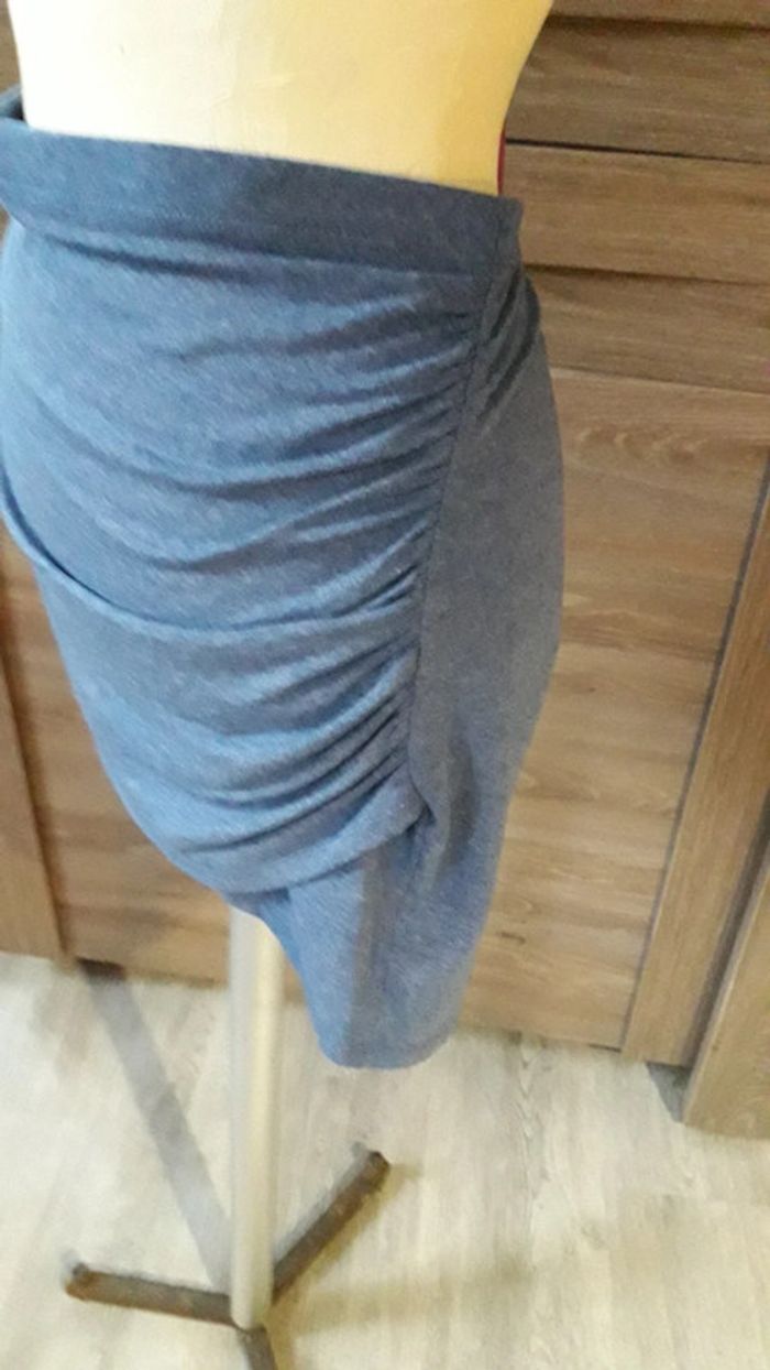 Jupe courte bleue chinée - photo numéro 2