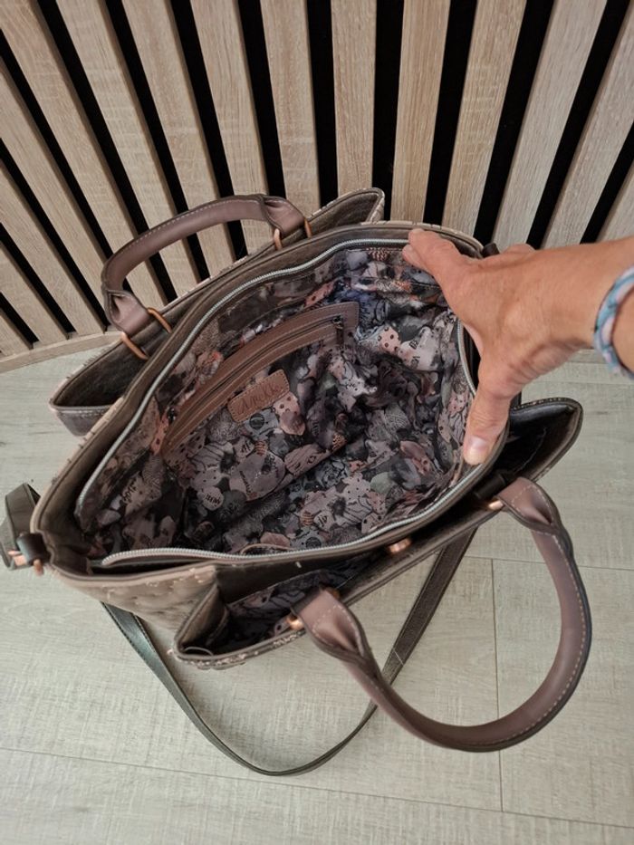 Sac à main et bandoulière Anekke marron theme espace lune spacial - photo numéro 14