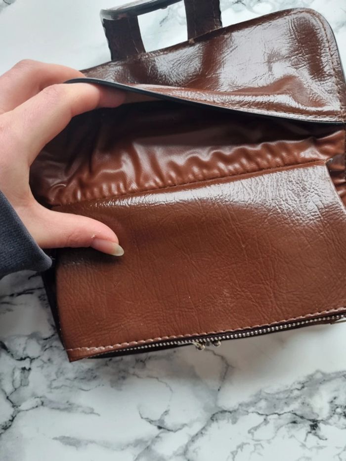 Porte monnaie en cuir marron vintage - photo numéro 17