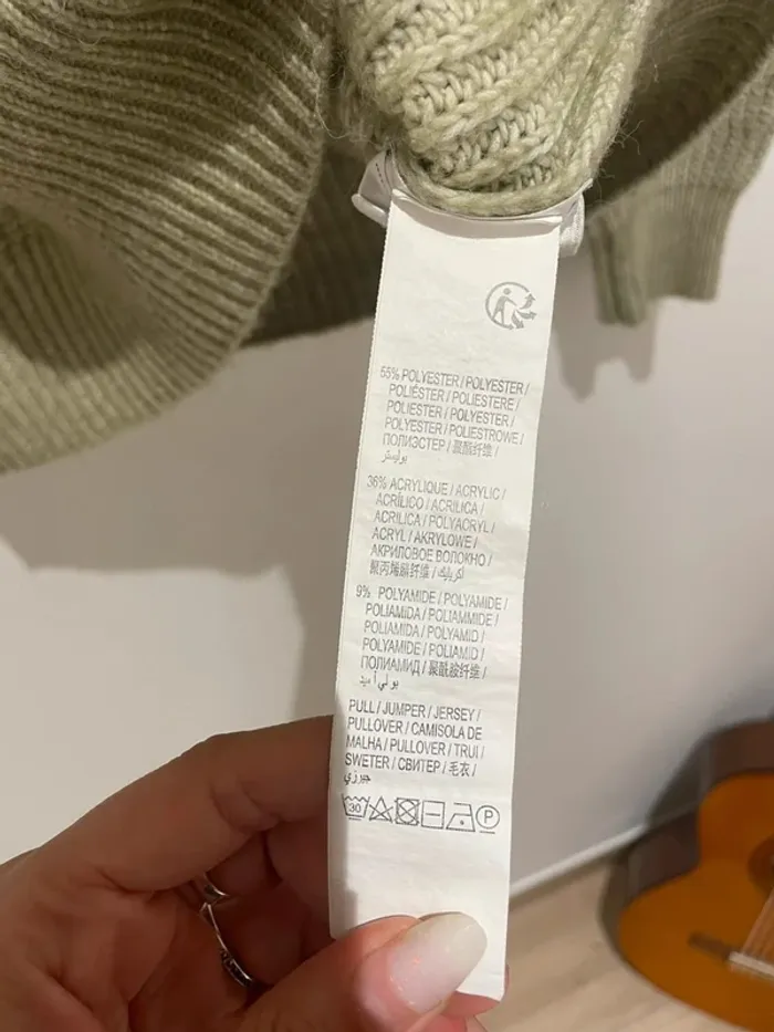 Pull vert pastel en maille - photo numéro 8