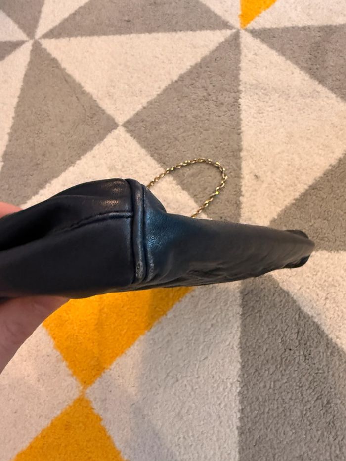 Sac en cuir bleu marine vintage - photo numéro 5