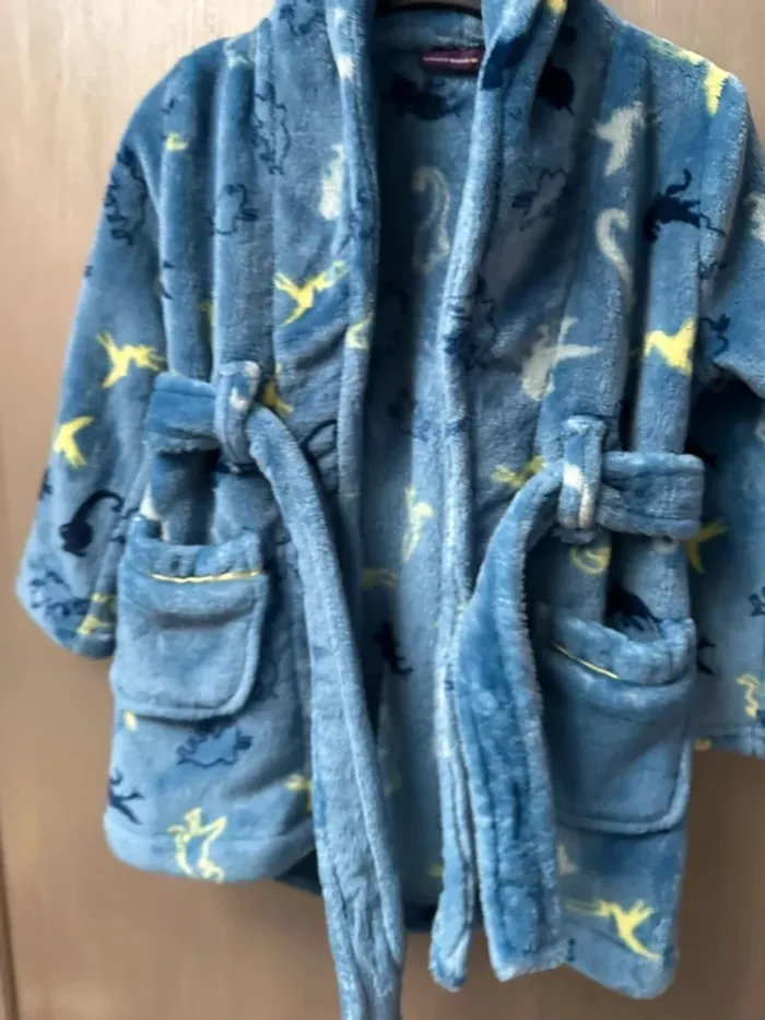 Peignoir sergent major 2/3 ans bleu dinosaures - photo numéro 7