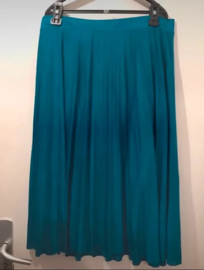 Jupe c&a longue bleu turquoise taille L - photo numéro 2