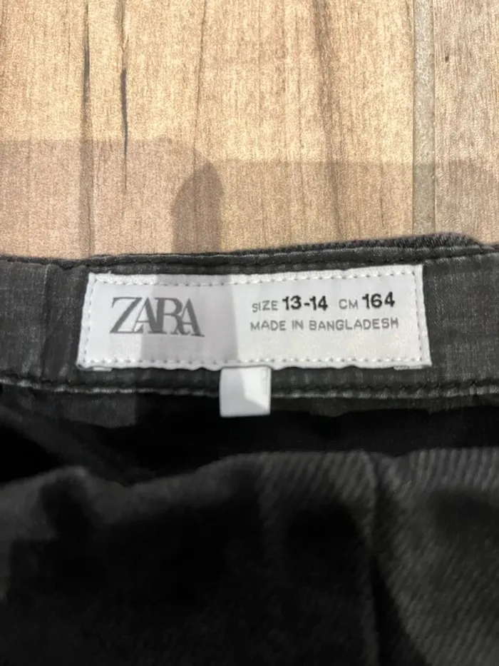 Jupe short en jean noir Zara fille - photo numéro 3