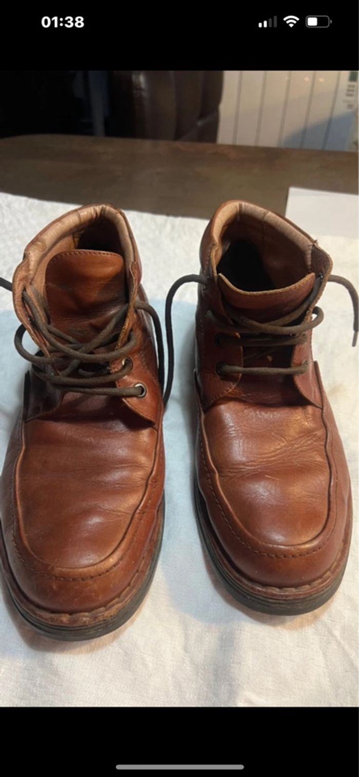 Chaussures montantes  en cuir marron homme pikolinos