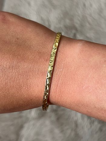 Bracelet jonc acier inoxydable doré 