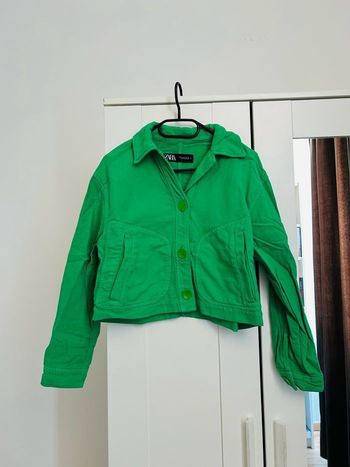Veste courte verte unie Zara Tailles S-M