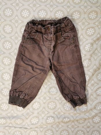 Pantalon toile marron kidkanai 18 mois