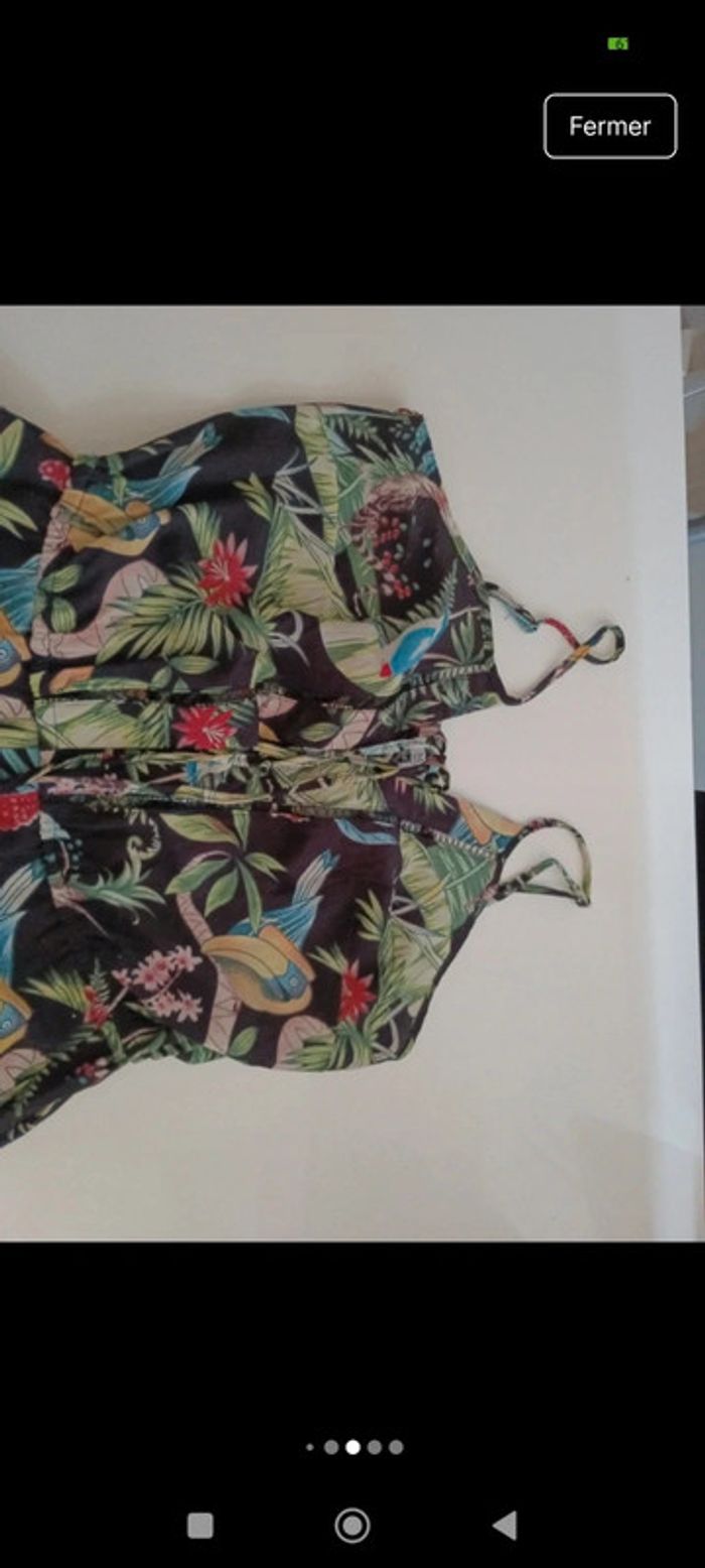 Combishort  fleur fines bretelles femme M&G taille M - photo numéro 4