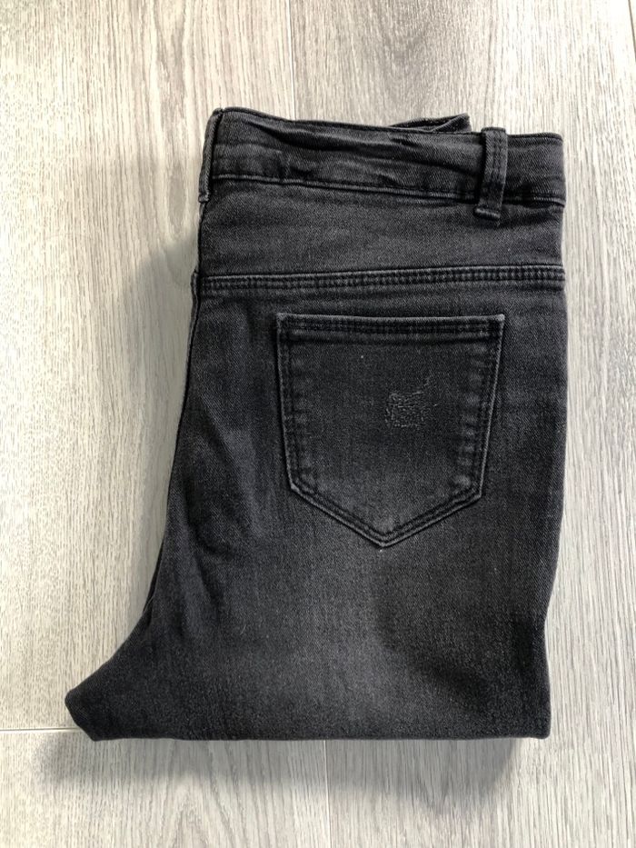 Jeans fille taille 12 ans noir forme slim kiabi - photo numéro 8