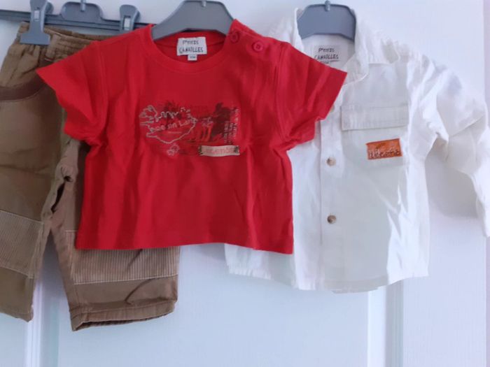 Ensemble Tee-shirt, pantalon, chemise garçon 12 mois