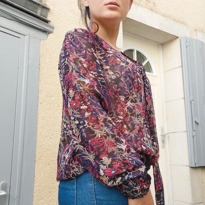 Blouse en voile fleurie XL - photo numéro 2