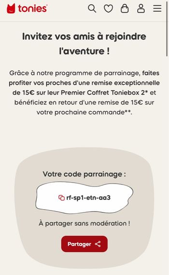 Code réduction 15€ tonies