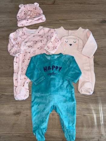 Lot de 3 pyjamas, bébé, 1 mois