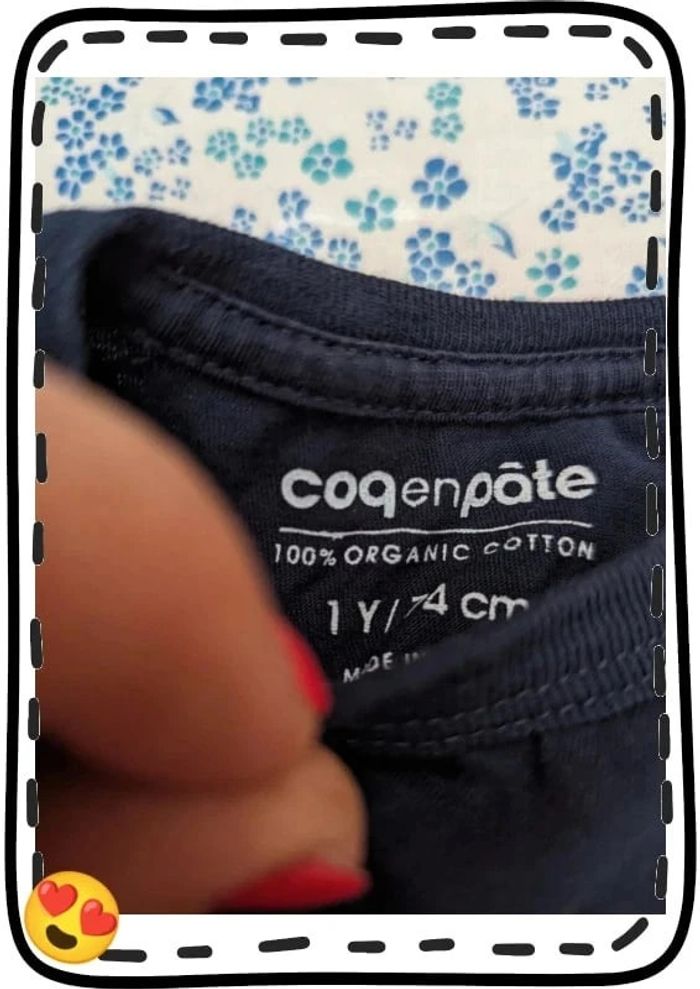 Tee-shirt 12 mois Coq en pâte + 1 tee-shirt offert - photo numéro 3