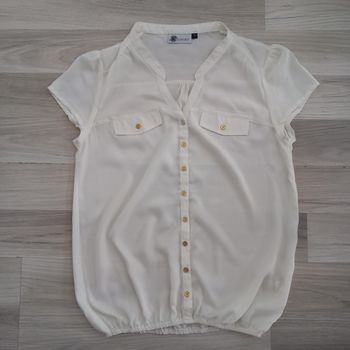 Chemise femme blanche transparente à manches courtes Kiabi  taille 38