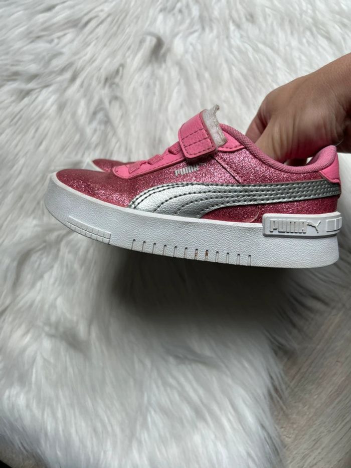 Superbes baskets PUMA rose pailleté - Pointure 28 - photo numéro 4