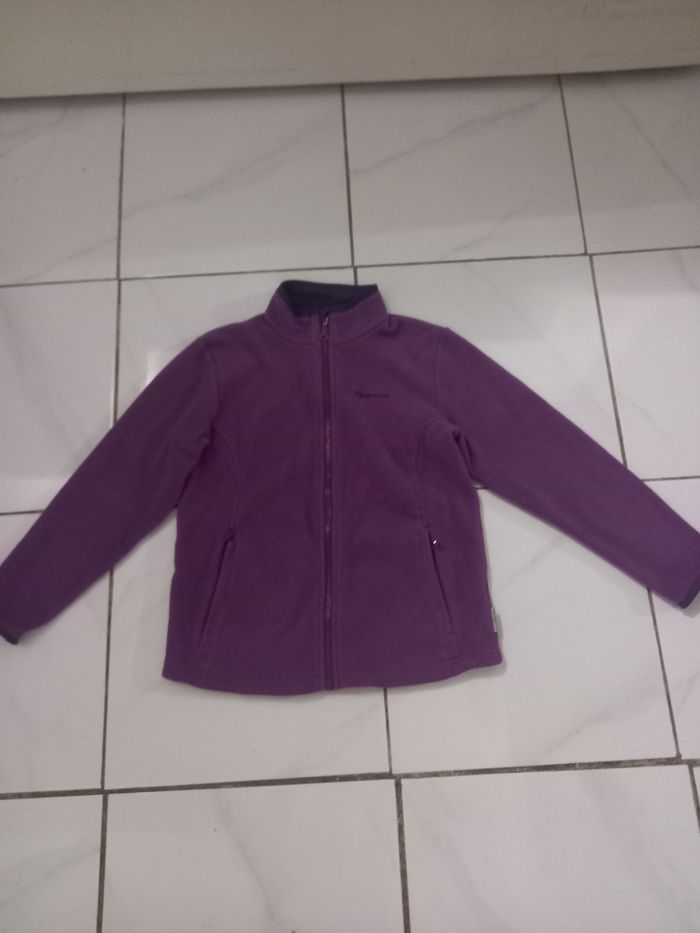 Gilet polaire fille taille 10 ans couleur mauve 2 poches a fermeture - photo numéro 5