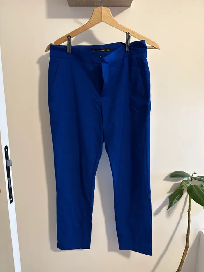 Pantalon droit bleu Zara