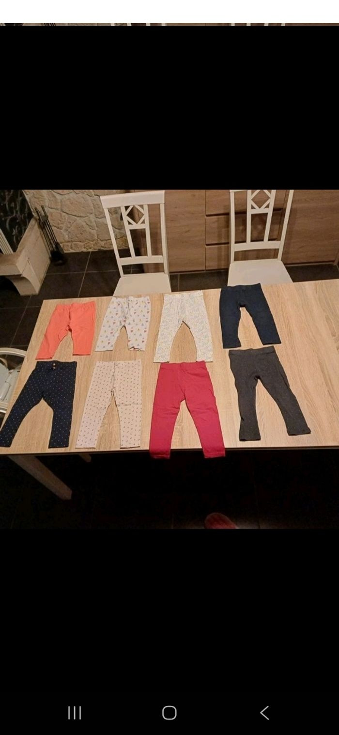 6 leggings fille 24 mois