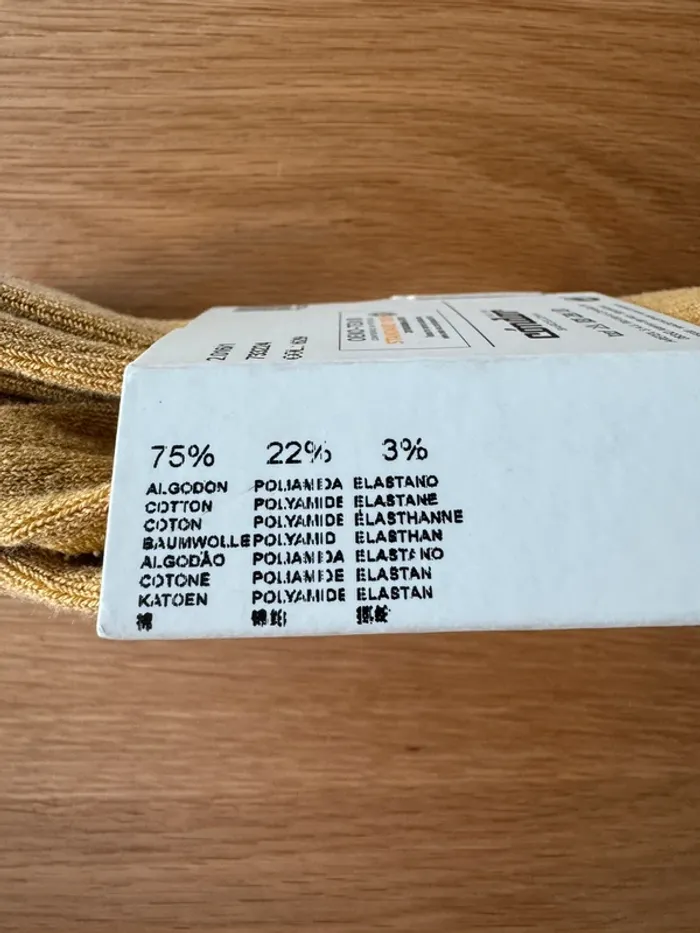 Lot de 3 paires de collants beige/jaune moutarde/rouge bordeaux côtelés - Taille 4 (pour du 4/5 Ans) - photo numéro 13
