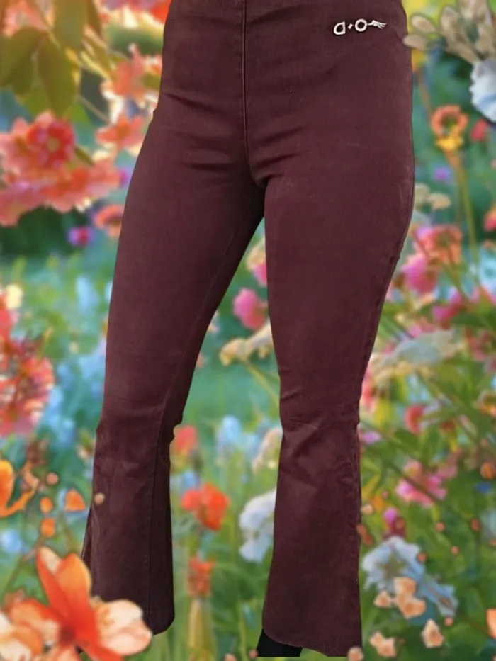 Pantalon flare vintage marron One Day London taille S