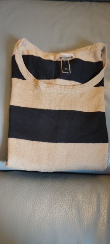 Pull fin marron/noir