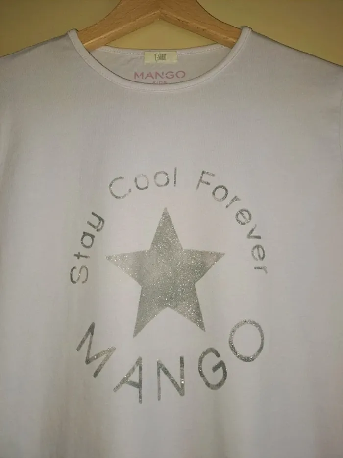 T-shirt fille Lila Mango kids 13/14 ans tbe décoloration légère 1 coude ne se voit pas - photo numéro 2